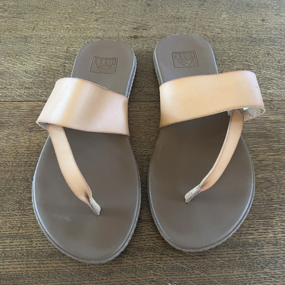 Reef Women's Cushion Sol Thong Sandals Natural Tan Size 9